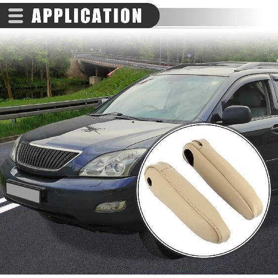 Motoforti Seat Armrest Cover, Armrest Cover, for Lexus RX300 2003, Microfiber Leather, Beige, 2pcs
