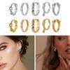 Geometric Hoop Earrings for Women Fashionable Square Ear Rings Exaggerated Ear Pendants Elegant Evening Party Jewelry