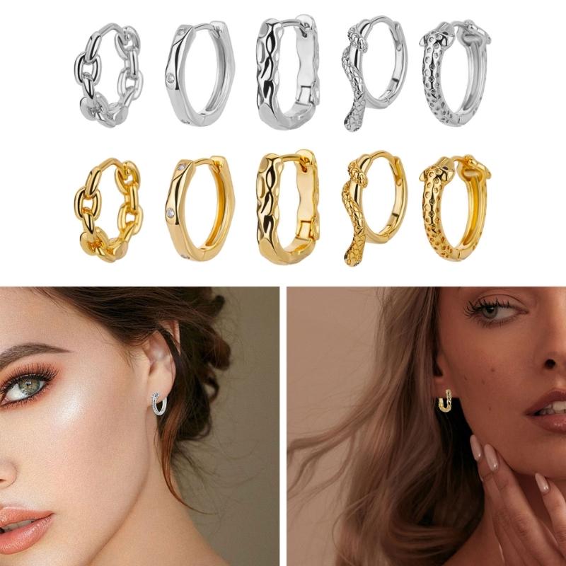 Geometric Hoop Earrings for Women Fashionable Square Ear Rings Exaggerated Ear Pendants Elegant Evening Party Jewelry