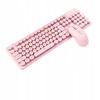 Wireless Keyboard + Mouse Set N600 2.4Ghz Usb Windows Set Pink