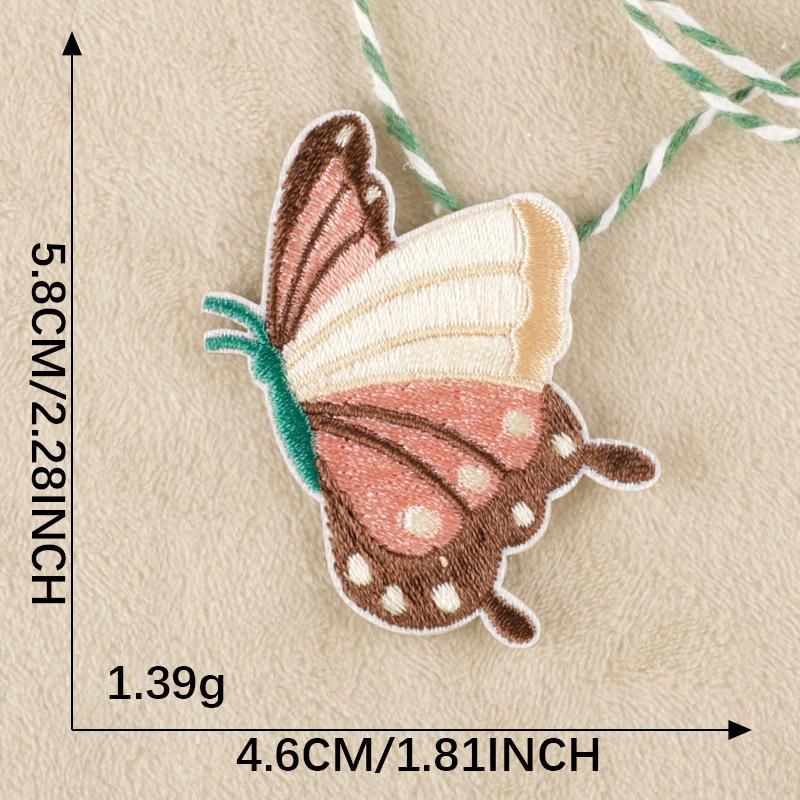 Embroidery label self-adhesive patch cartoon butterfly hand account DIY shoes and hats accessories, national style embroidery cloth sticker