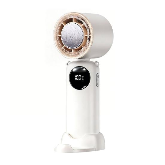 Yousheng Handheld Fan, with Intelligent Digital Power Display, Brushless Motor Quiet Strong Wind Foldable Fan, Ice Cooling Design Type-C Rechargeable