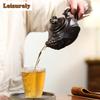 400 ml chinesische Yixing-Teekannen aus lila Ton, handgefertigt, Roherz, Schwarzgold-Sandkessel, hochwertige Zisha-Teeset-Kollektion