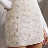 European Style 2025 Women's Mesh Skirt with Sequins & Flower Design, Zipper Closure