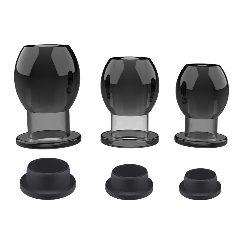 Leak-Proof Transparent Anal Beads with Stopper, Outdoor Use, Hollow Design for Safe Play.