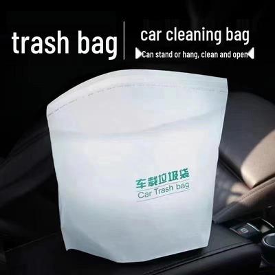 Self-Standing Plastic Trash Bag for Bathroom and Car Usage