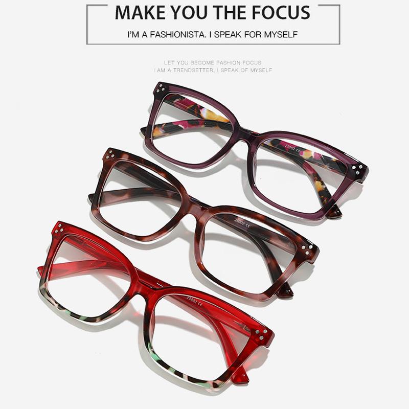 Fashion Square Rice Nail Women Frame Reading Glasses Photochromic Anti Blue Ray Hyperopia Eyeglass Classic Brand Design