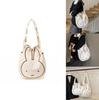 White Miffy Bunny Tote Bag With Print And Magnetic Closure For Urban Style