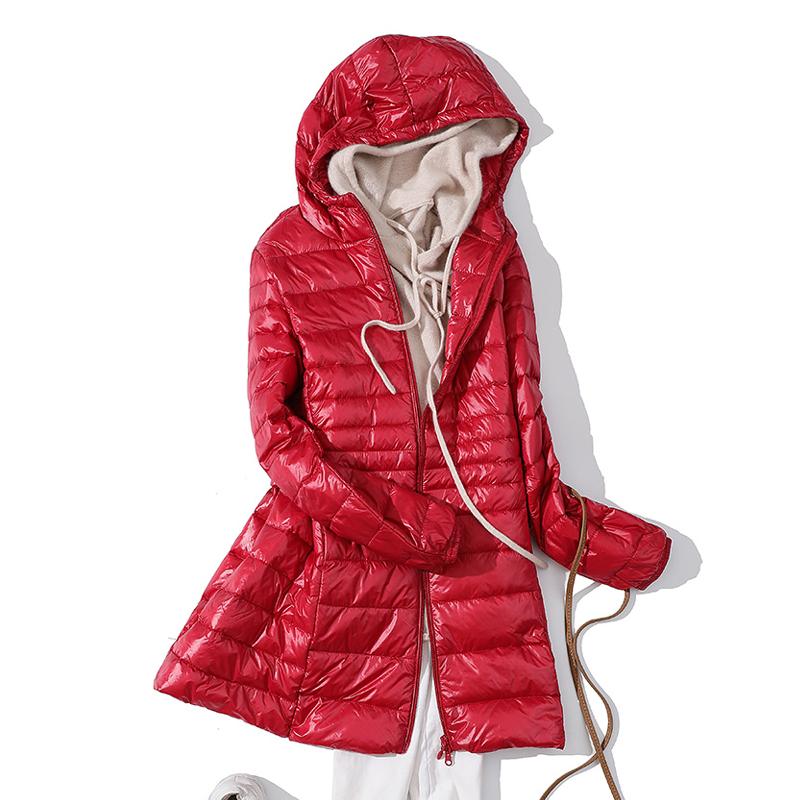 Ultralight Women Puffer Jacket Duck Down Hooded Coat Warm Windbreaker Parka for Autumn Winter Portable Female