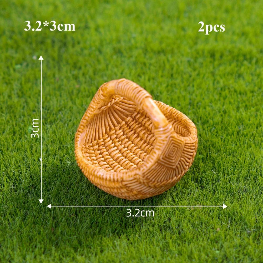 2pcs Cute Fruit Vegetable Food Storage Basket Mini Dolls Miniature Decoration