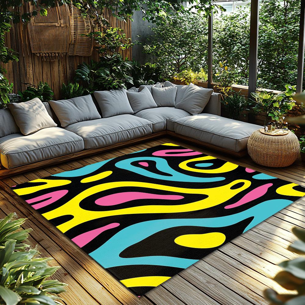 Boho Area Rug Abstract Pattern Modern Home Decor Fuzzy Floor Mat Living Room Bedroom Carpet Non Slip Washable Rugs