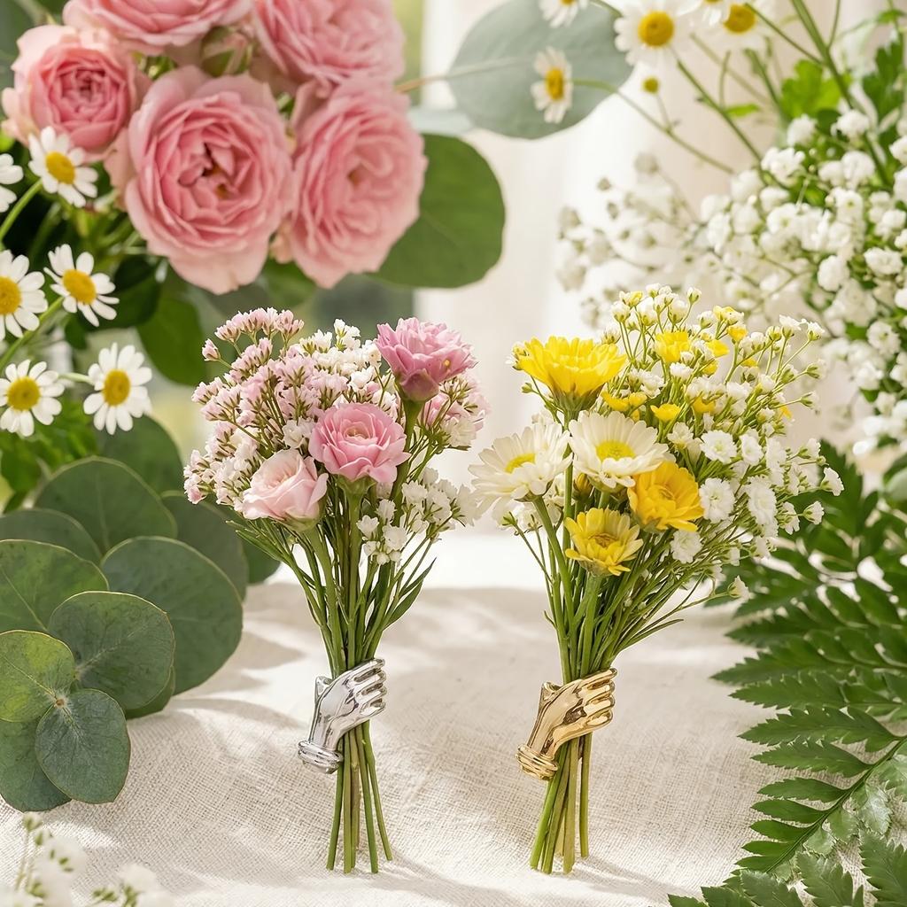 1 pz Spilla Lega Retrò a Forma di Mano per Tenere il Bouquet Stile Francese Elegante Spilla per Giacca Abito Decorazione Abbigliamento Moda