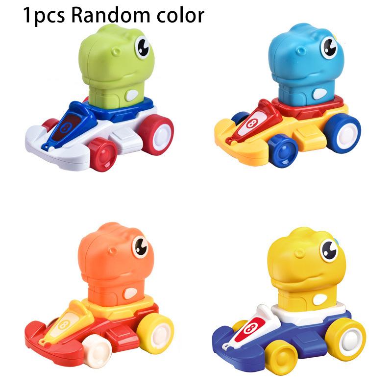 

Cartoon Dinosaur Kart Press Slide Boy Puzzle Can Receive Toy Car Random Color A