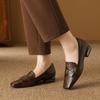 2025 Summer New Casual Versatile Women's Single Shoes Low Heel Middle Mouth Square Head Mother Shoes Commuting Small Leather Shoes Foreign Style