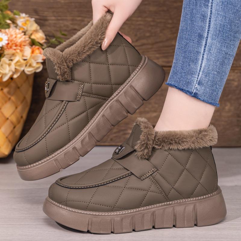 Bomullsskor, Trendiga snökängor med tjock sula, Bomullskängor med tjock fleece och höjdökning, Ett steg