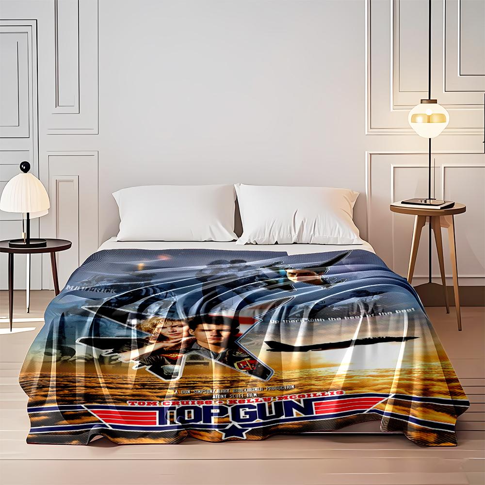 Top Gun Movie Poster Design Blanket Flannel Blanket for Bedroom, Living Room, Sofa, and Nap Sofas