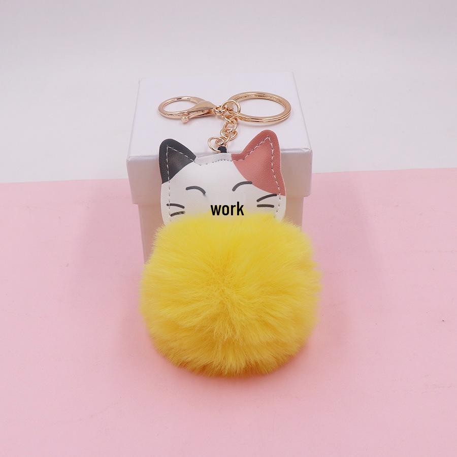 Adorable Kitten Plush Keychain - Cute Cat Figurine for Backpack or Suitcase