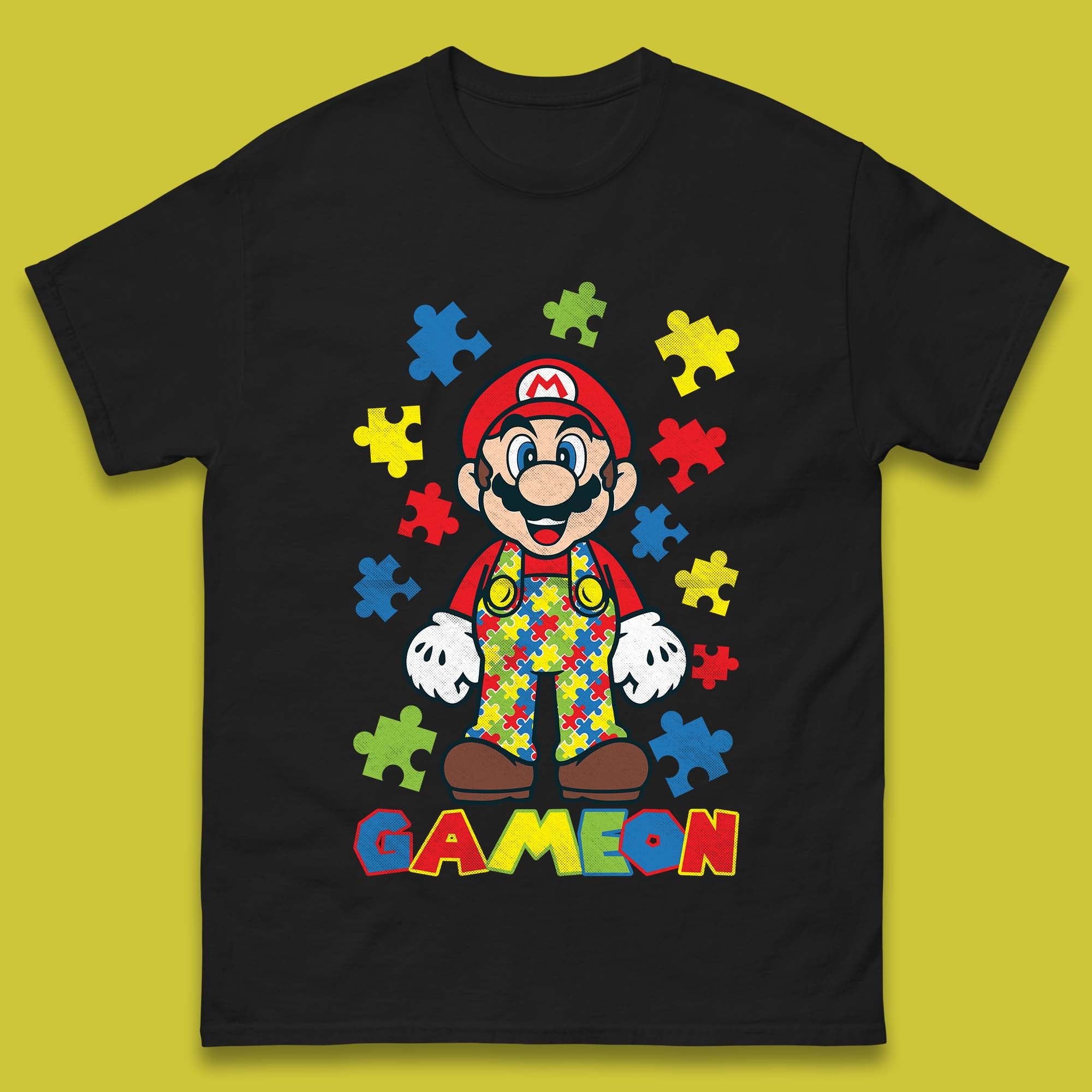 Autism Super Mario Mens T-Shirt Womens Tops Tees L