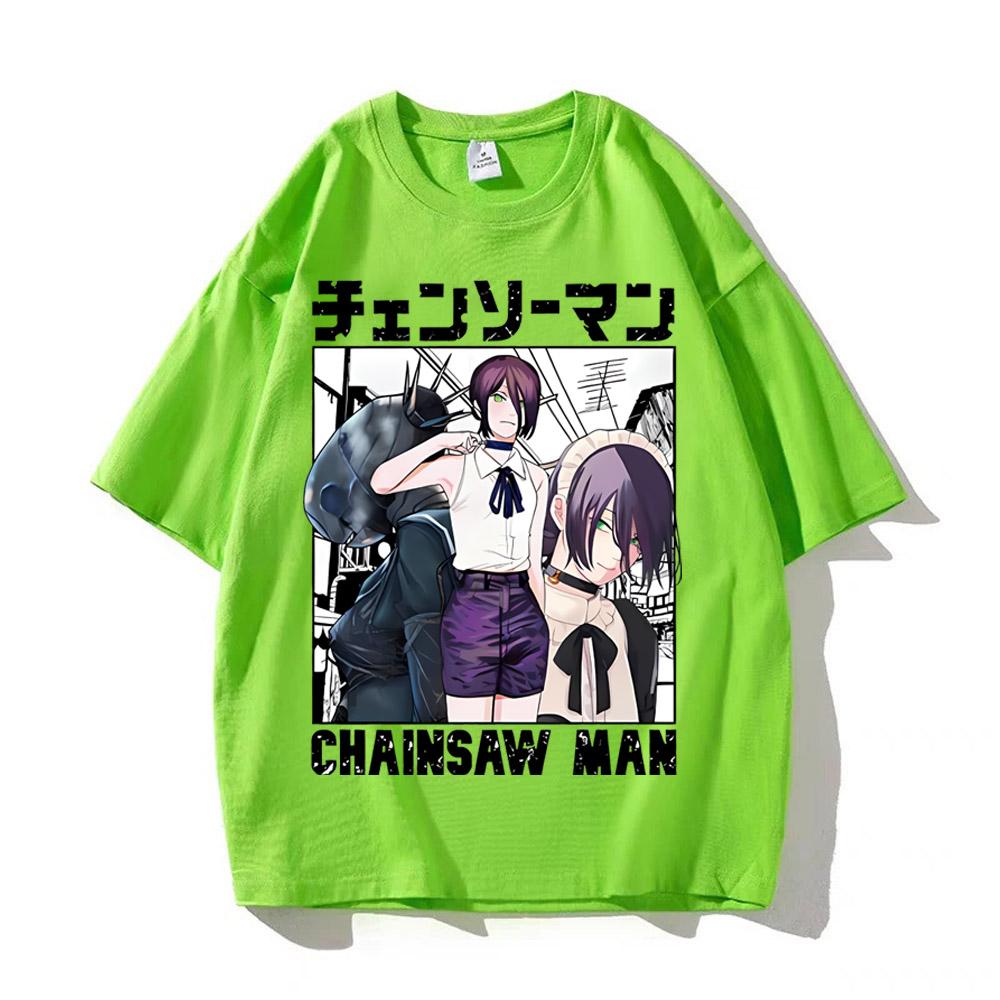 Anime Chainsaw Unisex Reze T Shirts Kobeni Tshirt Unisexga Denji Power T Shirt Makima Tops Tees High Quality Cotton Tshirt