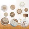 7pcs Decorative Wicker Wall Decor Round Hand Hanging Rustic Flat Wall Art for Farmhouse Living Room Bedroom Display Kitchen Home