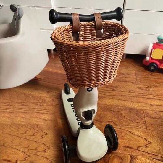 Sykkelkurv Stor kapasitet Sterk bærende Universal Enkel installasjon Håndvevd imitert rotting sykkelstyrekurv