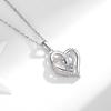 European and American Double Heart Diamond Pendant Necklace for Women