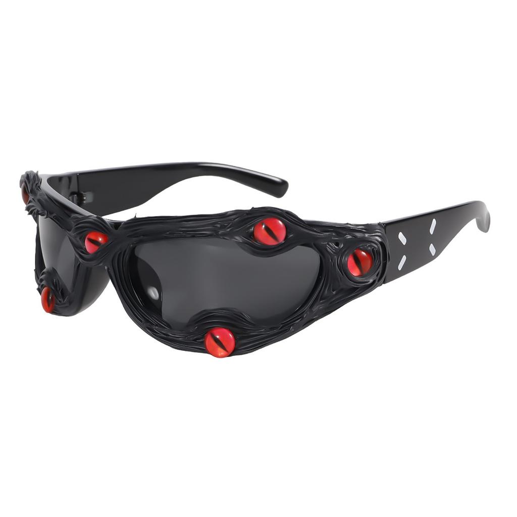 Personality avant-garde pioneer sunglasses men, dark American handmade venom party styling glasses trendy sunglasses women