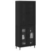 Highboard 2 pcs Black Oak Effect Particleboard