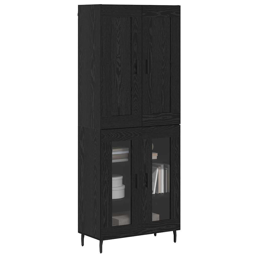 Highboard 2 pcs Black Oak Effect Particleboard