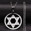 Davidstern Schild Edelstahl Anhänger Halskette Goldfarbene Kette Hexagramm Männer Frauen Je Israel Judaica Schmuck N1111S02