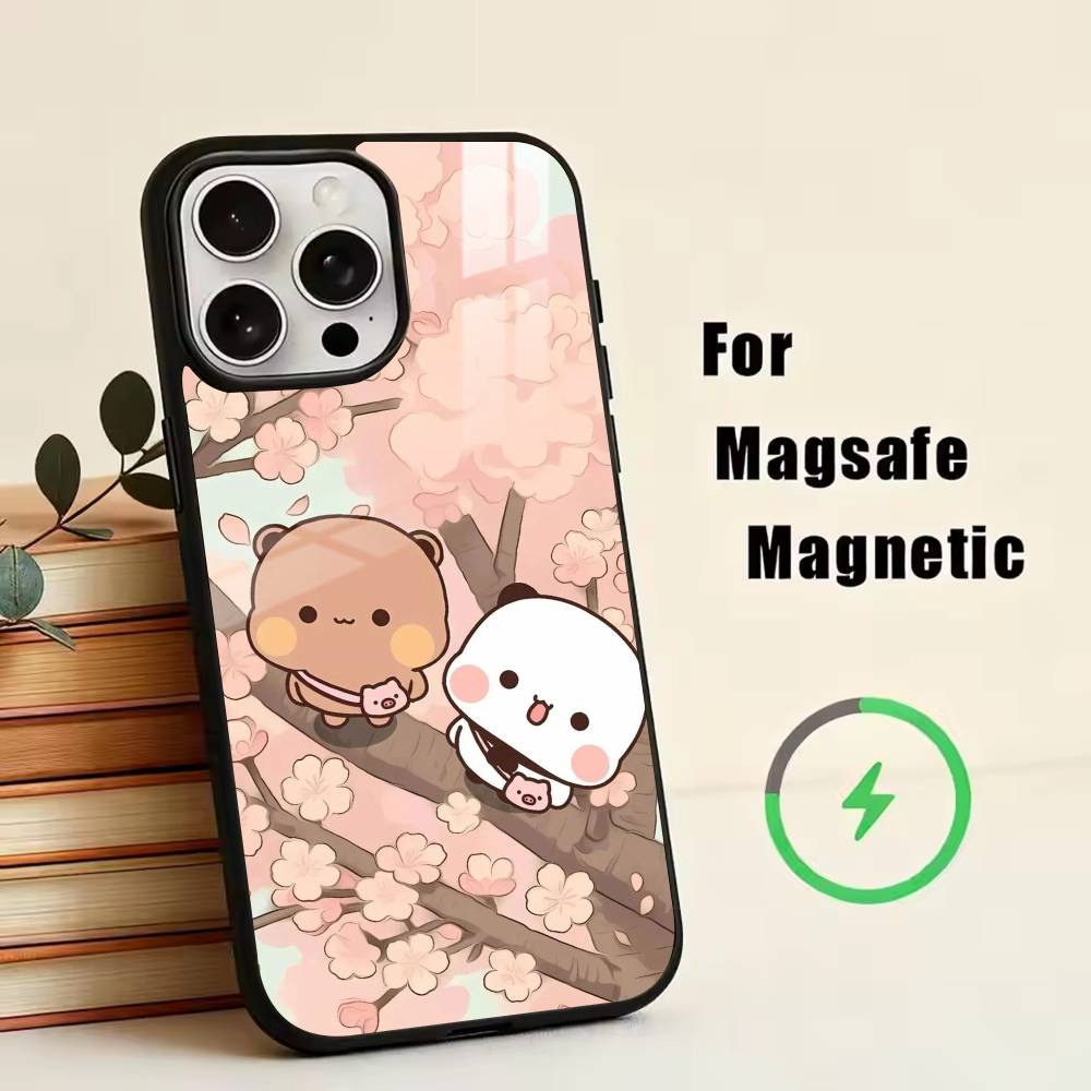

Милый чехол для телефона BuBu-DuDu Du для iPhone 17, 16, 15, 14, 13, 12, 11 Plus, Pro, магнитный с беспроводной зарядкой Magsafe iPhone16