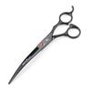 7.0" Black Grooming Scissors Set: 4-Piece Straight Shears with Comb