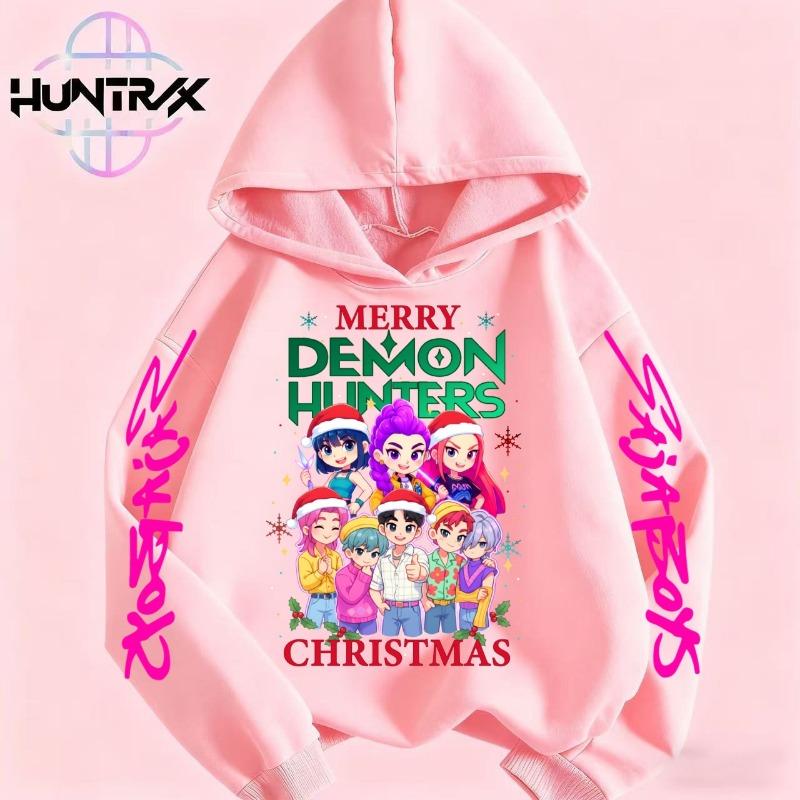 Christmas Fashion Women's Anime Clothing Kpop Devil Hunter Hoodie Casual Fashion Autumn Kids Sweatshirt