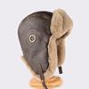 Unisex Vintage Leather Aviator Hat Winter Warm Ear Protection Cap Outdoor Riding Daily Wear