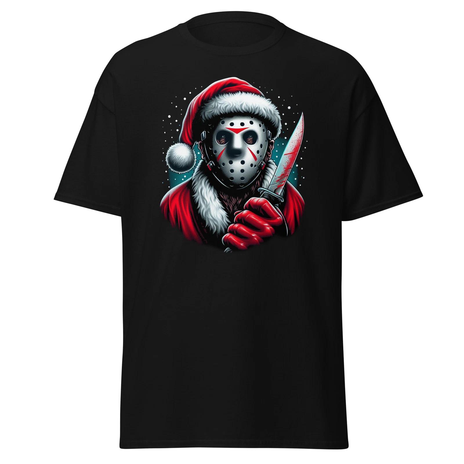 Jason Voorhees Santa T-Shirt - Unwrap the Horror for the Holidays L