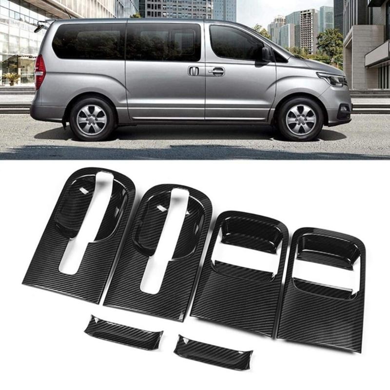 Car Door Handle Bowl Protectors ABS Carbon Fiber Design Anti Scratch Accessories Suitable for H1 I800 2018-2020 Models
