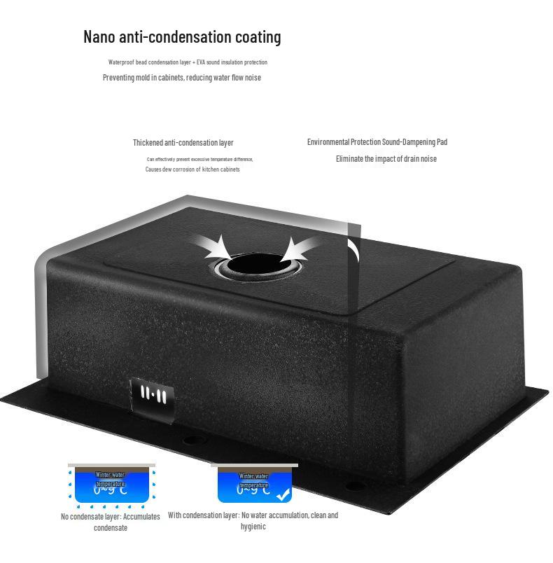 Large Countertop Vegetable Washing Sink - Brushed Handmade Thickened 304 Stainless Steel Single Bowl Undermount Basin