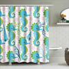 Blue Green Seahorse Pattern Shower Curtain Waterproof Fabric Bathroom Decor Set For Home Decoration Size: 72X84 Inches (183Cm X
