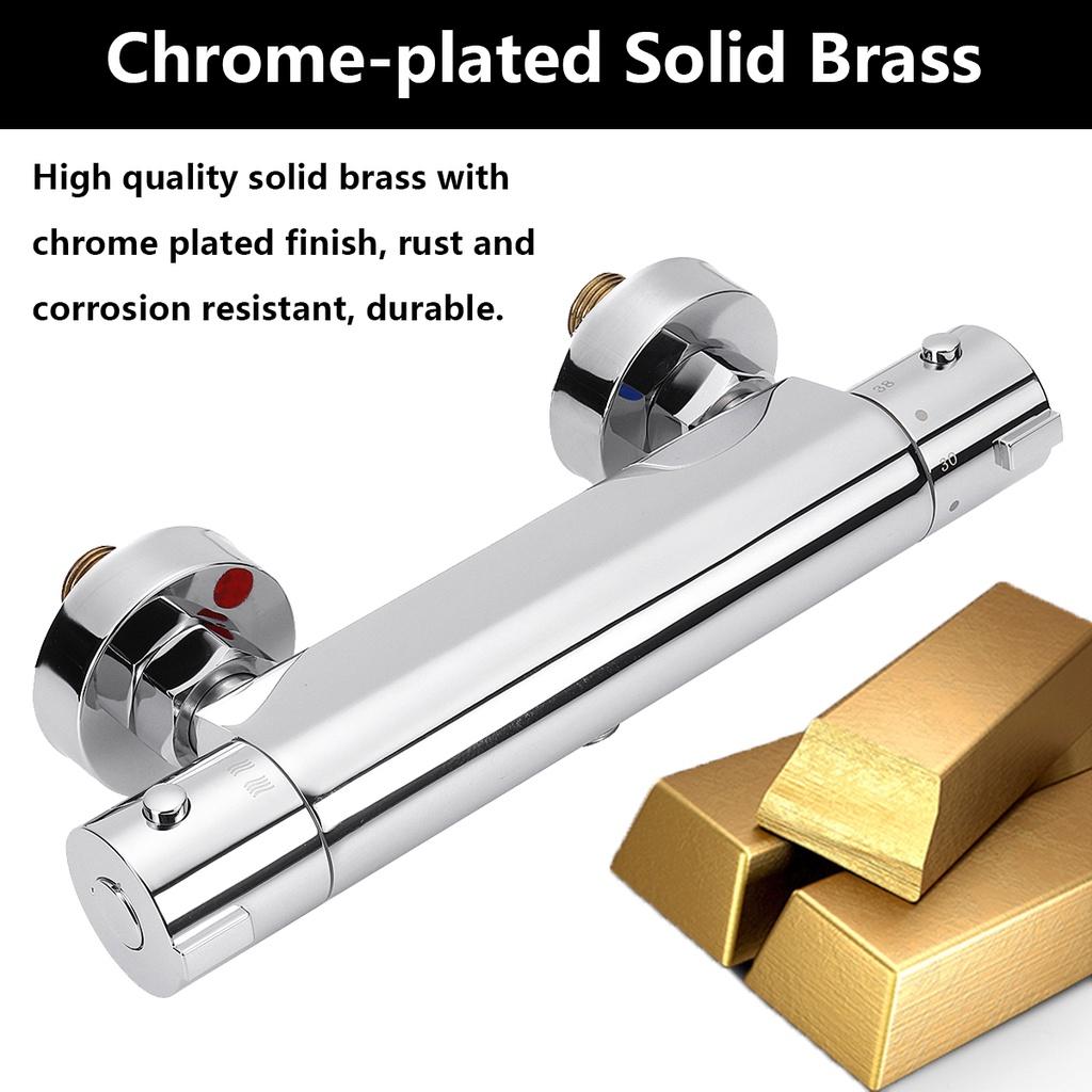Bathroom Wall Mixer Value Dual Handle Bathtub Shower Faucet Hot/Cold Mounted Brass Chrome Thermostatic Shower Faucet