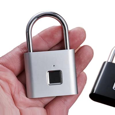 Mini Cadenas à Empreintes Digitales Rechargeable par USB Sans Clé Étanche IP54 Serrure Biométrique pour Casier Câble Inclus pour le Voyage Alliage de Zinc