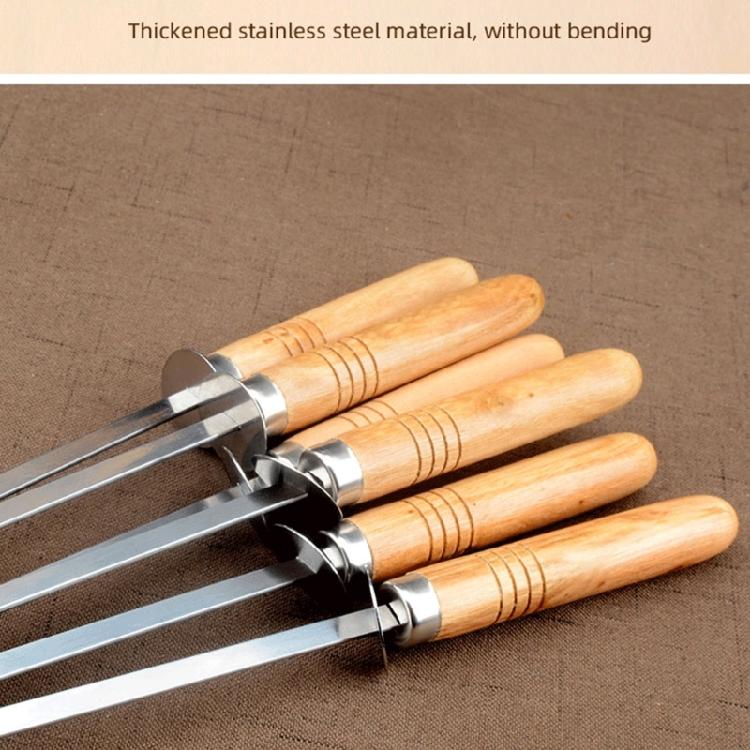 6Pieces/set Picnic Barbecue Grilling Meat Skewers Stainless Steel Barbecue Stick