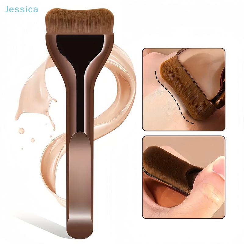 Kleiner Kissen-Foundationpinsel, Nahtloser flacher Foundation-Pinsel, Unregelmäßiges fächerförmiges Make-up-Werkzeug