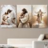 3 Modern Minimalist Religious Figure Decorative Paintings of Jesus and Prayer Girl Oil Painting Style Canvas Painting Living Roo