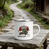 Christmas Tree Truck Print Mugs White Handle Juice Mug Beer Water Mug Enamel Hot Cocoa Coffee Cups Kitchen Party Decoration Gift