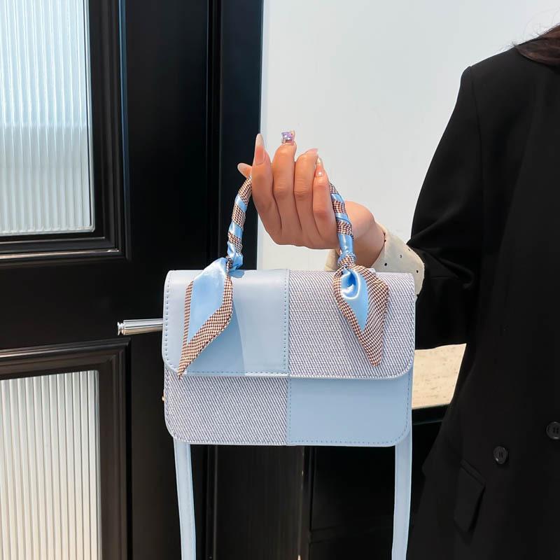 Womens Retro Colorblock Casual Small Square Crossbody Bag For Daily Commute