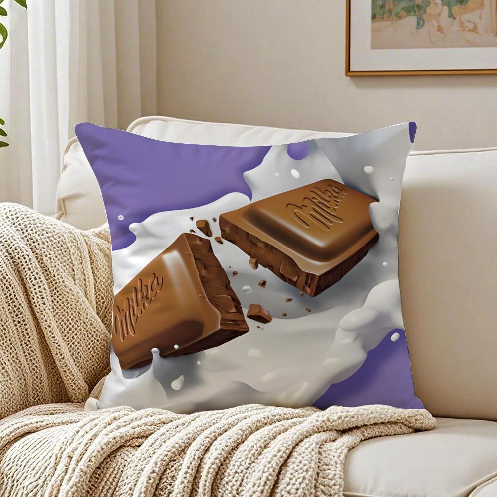 Funny Brand MMilkaES Purple Cushion Cover Linen Pillowcase Soft  for Sofa Bed Home Room Decor