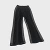Women's Contrast Wide-Leg High-Waist Warm Jeans - Autumn/Winter Style with Velvet Lining and Slim Fit