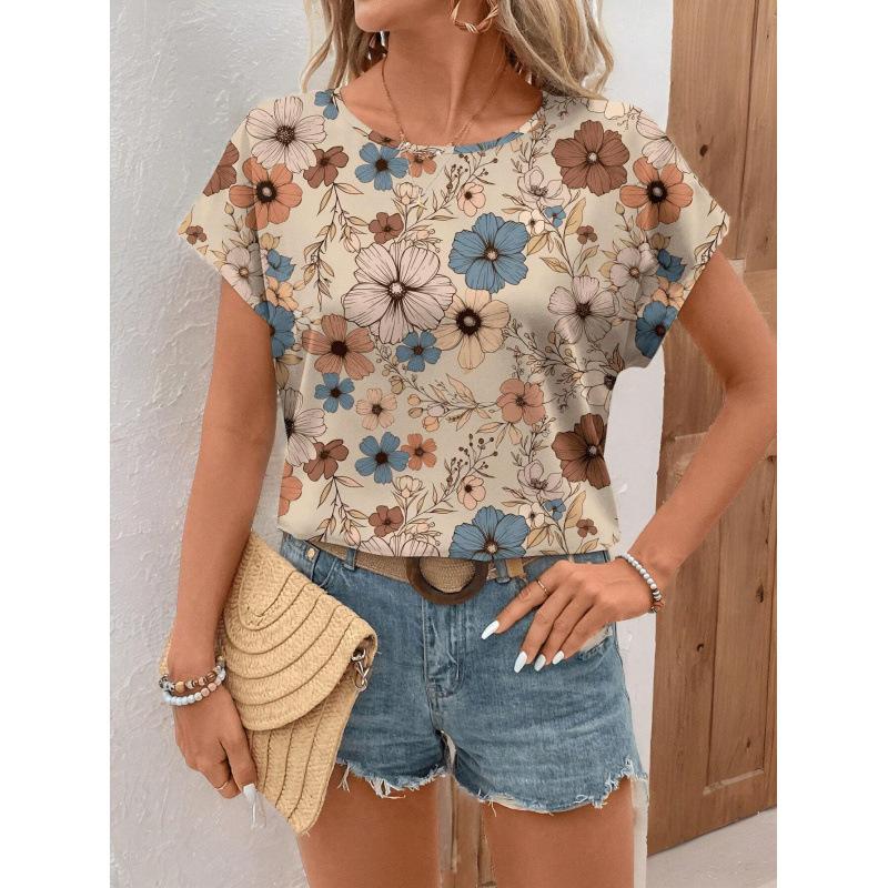 

Летняя новинка, повседневная и модная высококачественная модная футболка с принтом на плече, с короткими рукавами, для женщин M