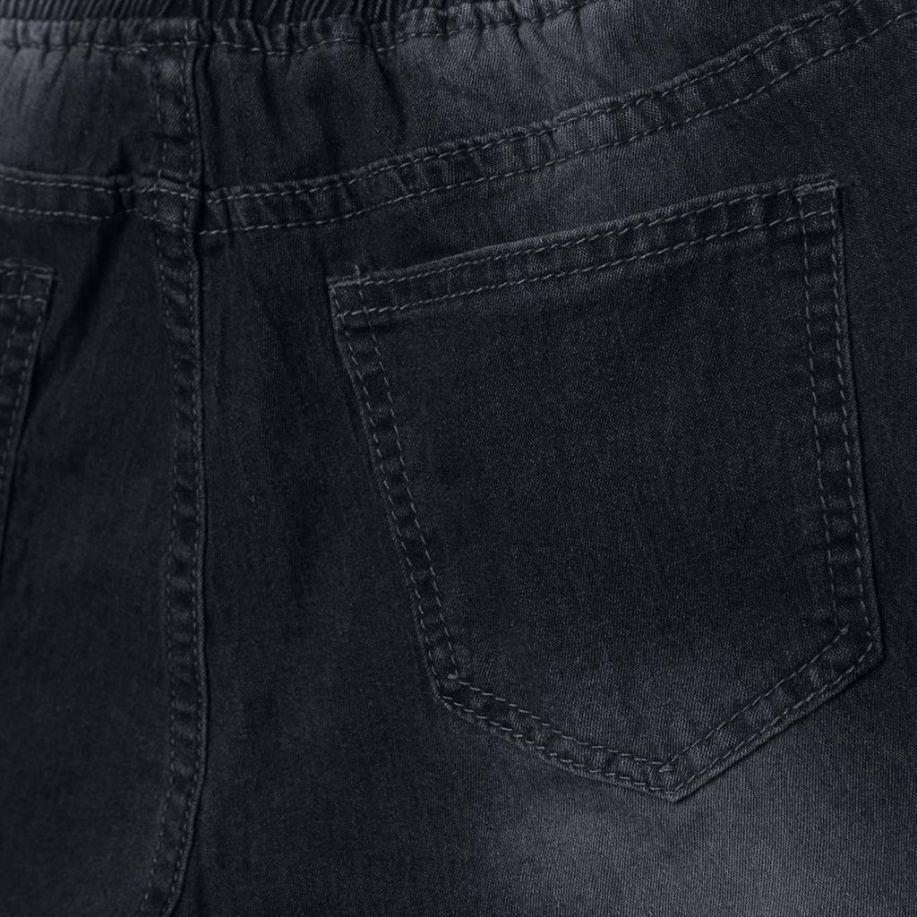 Women's Casual Solid Color Mid Waisted Poket Jeans Pants Denim Casual Trousers