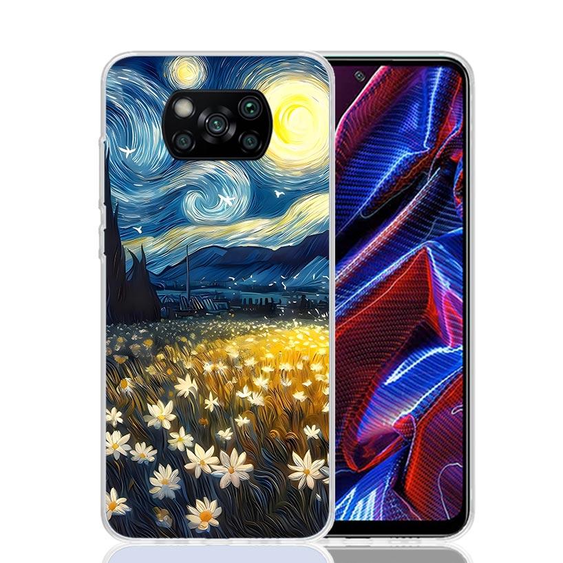 Starry Night Van Gogh Art Phone Case For Xiaomi Poco X7 X6 X5 Pro F7 Ultra Redmi 15C 15 13 13C 12 12C 10 10A 10C 9 9A 9C 9T Cove